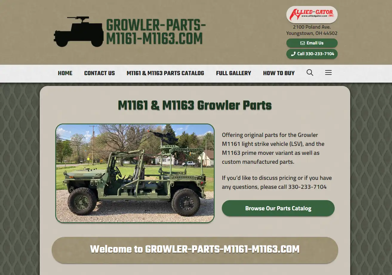 Premium Website Package - Custom Web Design, Graphic Design & More Growler Parts Custom WordPress website with custom WooCommerce catalog only functionality and custom sorting